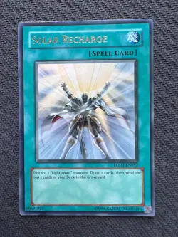 Yugioh Solar Recharge Unlimited Edition Ultra Rare LODT-EN052 creased - Image 1