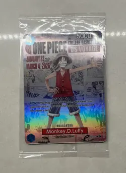 Bandai One Piece CCG Monkey D. Luffy Promo Holo US Voyage P-055 5000 - Image 1