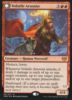 MTG INNISTRAD CRIMSON VOW VOLATILE ARSONIST DIRE-STRAIN ANARCHIST RARE - Image 1