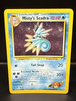 Pokemon TCG Misty's Seadra Holo Rare Gym Heroes Prerelease 9/132 AH - Image 1