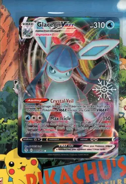Pokemon TCG Glaceon VMAX 041/203 Holiday Calendar Snowflake Stamp NM/M - Image 1