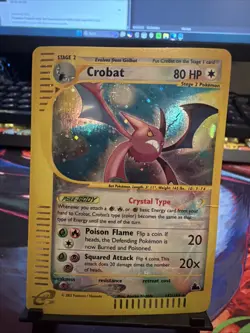 2003 Skyridge Crystal Crobat Holo Foil 147/144 WOTC Pokemon SECRET RARE - Image 1