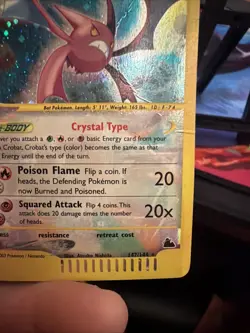2003 Skyridge Crystal Crobat Holo Foil 147/144 WOTC Pokemon SECRET RARE - Image 4