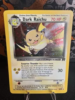 Dark Raichu 83/82 Team Rocket Holo pokemon vintage WOTC - Image 1