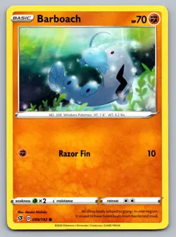 Pokemon TCG SWSH02: Rebel Clash Barboach 099/192 - Image 1