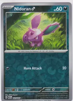 Pokemon Nidoran M Reverse Holo Common SV: Scarlet & Violet 151 032/165 NM - Image 1
