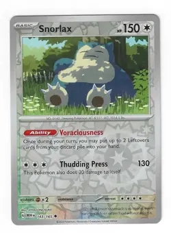 Snorlax 143/165 - SV: Scarlet & Violet 151 - Reverse Holo - Pokemon TCG - NM - Image 1
