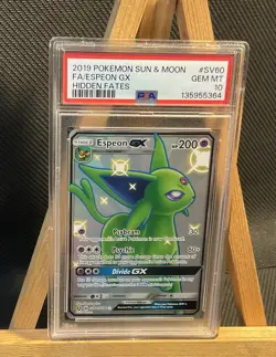 Espeon GX SV60/SV94 Full Art Pokemon 2019 Hidden Fates PSA 10 New Cert - Image 1