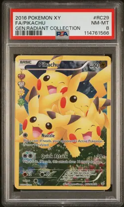 2016 POKEMON GENERATIONS RADIANT COLLECTION PIKACHU #RC29 PSA 8 NM #114761566 - Image 1