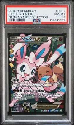 2016 POKEMON XY GENERATIONS RADIANT COLL RC32 FULL ART SYLVEON EX PSA 8 - Image 1