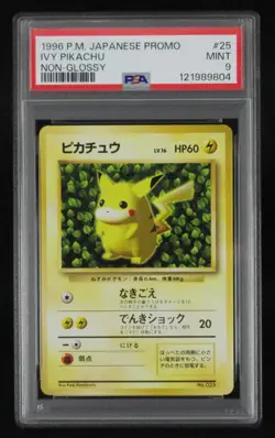 PSA 9 Pokemon Card Ivy Pikachu No.025 Non-Glossy Japanese How To Play Promo 1996 - Image 1