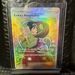 Pokemon Erika's Hospitality Full Art Trainer English Holo Rare Card 174/181 - Image 1