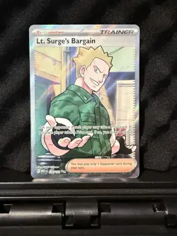Pokemon TCG Lt. Surge's Bargain Full Art Holo Rare Card 170/132 - Image 1