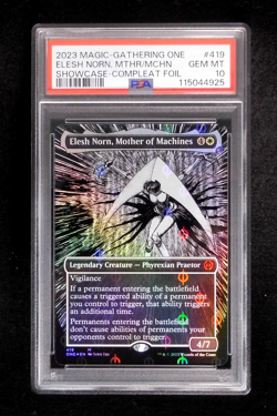 PSA 10 MTG Elesh Norn Mother of Machines #419 Showcase Compleat Foil Borderless - Image 1