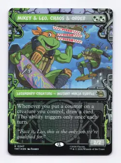 Mikey & Leo, Chaos & Order (Showcase Foil) MTG Teenage Mutant Ninja Turtles TMT - Image 1