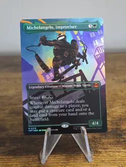 Michelangelo, Improviser - Foil - Borderless Teenage Mutant Ninja Turtles MTG - Image 1