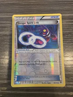 Pokemon Gengar Spirit Link Trainer #95 Reverse Holo, XY Phantom Forces MP - Image 1