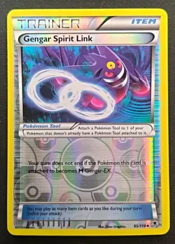 Pokemon Gengar Spirit Link Trainer #95 Reverse Holo, XY Phantom Forces NM - Image 1