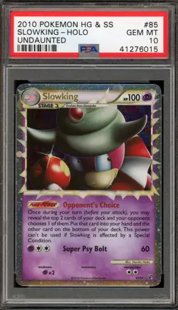 Pokemon Slowking Prime HGSS Undaunted Holo Ultra Rare #85 PSA 10 Gem Mint - Image 1