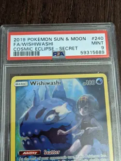 2019 Pokemon Cosmic Eclipse Secret Rare Wishiwashi #240 - PSA 9 MINT - Image 2
