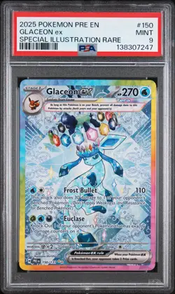 2025 POKEMON PRE EN-PRISMATIC EVOLUTIONS #150 GLACEON EX PSA 9 - Image 1