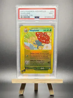 2003 POKEMON VILEPLUME REVERSE REV HOLO FOIL #43 E-SERIES AQUAPOLIS PSA 9 WOTC - Image 1