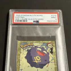 Pokemon Artbox Series 1 1999 Koffing Gold Sticker #G18 PSA 9 - Image 2