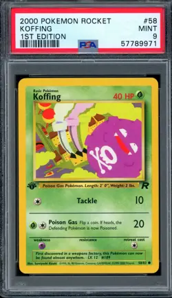 PSA 9 Pokemon 2000 1st Edition Team Rocket Koffing #58 - Image 1