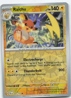 Raichu - 064/193 Uncommon Reverse Holo SV02: Paldea Evolved NM Pokemon - Image 1