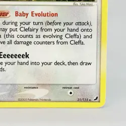 Cleffa 20/115 EX Unseen Forces Non Holo Pokemon Card 2005 Vintage Small Creases - Image 4