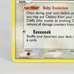 Cleffa 20/115 EX Unseen Forces Non Holo Pokemon Card 2005 Vintage Small Creases - Image 5