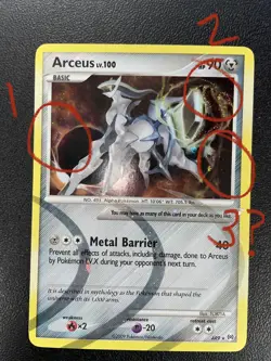 Arceus LV.100 AR9 Platinum Holo Ultra Rare 2009 Pokemon Card LP - 2-3 SwirlsU - Image 3