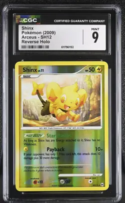 CGC 9 MINT Shinx 2009 Arceus SH12 Reverse Holo Pokemon Card - Image 1