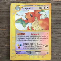 Pokemon TCG Dragonite Expedition Base Set Reverse Holo Holo Card 9/165 Dmg - Image 1