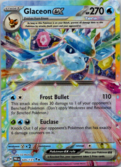 Glaceon ex 026/131 - 2025 Prismatic Evolutions Double Rare - Pokemon Card (NM) - Image 1