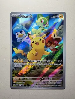 Pokemon Pikachu TCG Scarlet & Violet Promo Holo Card SVP027 Black Star - Image 1