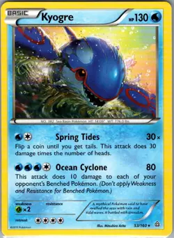 Kyogre 53/160 Non Holo XY - Primal Clash - Pokemon Card - NM - Image 1