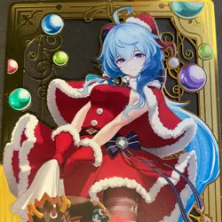 Goddess Story Gold METAL Card - Maiden Party - Serial Number #/100! Ganyu Impact - Image 3