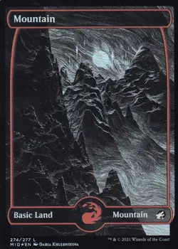 MTG Innistrad Midnight Hunt - Mountain - MID 274 - Full Art FOIL - Image 2