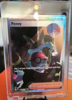 Pokemon TCG Penny Paldean Fates Trainer Holo Card 239/091 Illustration Rare - Image 1