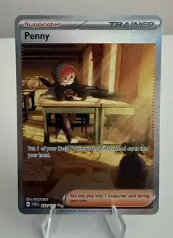 Pokemon TCG Penny Paldean Fates Trainer Holo Card 252/091 Shiny Ultra Rare NM - Image 2