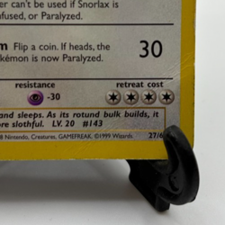 1999 Pokemon Jungle Snorlax 1st Edition Non-Holo Rare 27/64 WOTC - Image 5