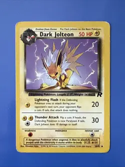 Pokemon Team Rocket - Dark Jolteon 38/82 Regular - Uncommon - Vintage - MP/HP - Image 1