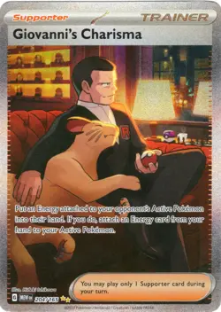 Pokemon Giovanni's Charisma 204/165 SV 151 Special Illustration Rare Full Art - Image 1