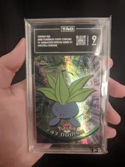 POP 1 TAG 9 MINT Oddish #43 Spektra-Chrome Pokemon Topps Chrome Series 1 - Image 3