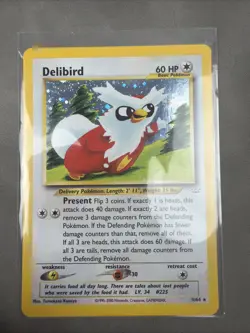Delibird - 5/64 - Pokemon Neo Revelation Unlimited Holo Rare Card WOTC HP/MP - Image 1