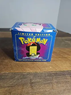 23k Gold Plated Jigglypuff trading card in original box from 1999 - Image 1