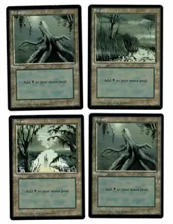 MTG 4x (LP) Swamp Lands Ice Age Magic the Gathering Wizards of the Coast - Image 1