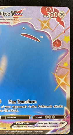 Ditto Vmax SV119/SV122 Full Art Holo Rare Shiny Ditto Pokemon Shining Fates - Image 5