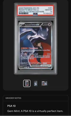 2026 POKEMON ASC SPECIAL ILLUSTRATION RARE #281 TEAM ROCKET'S MEWTWO EX PSA 10 - Image 3